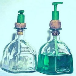 glass bottle recycling idea-soap pump