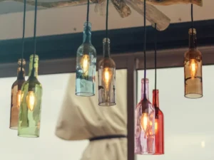 decoration ideas with glass bottles
